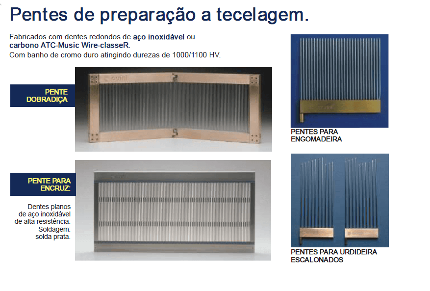 Pentes de Preparação à Tecelagem